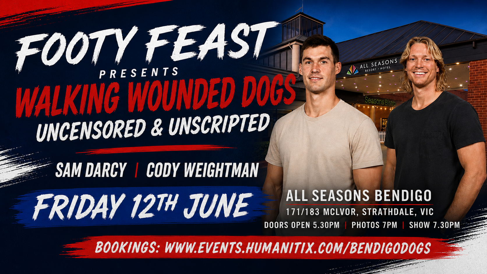 Sam Darcy & Cody Weightman Walking Wounded Dogs
